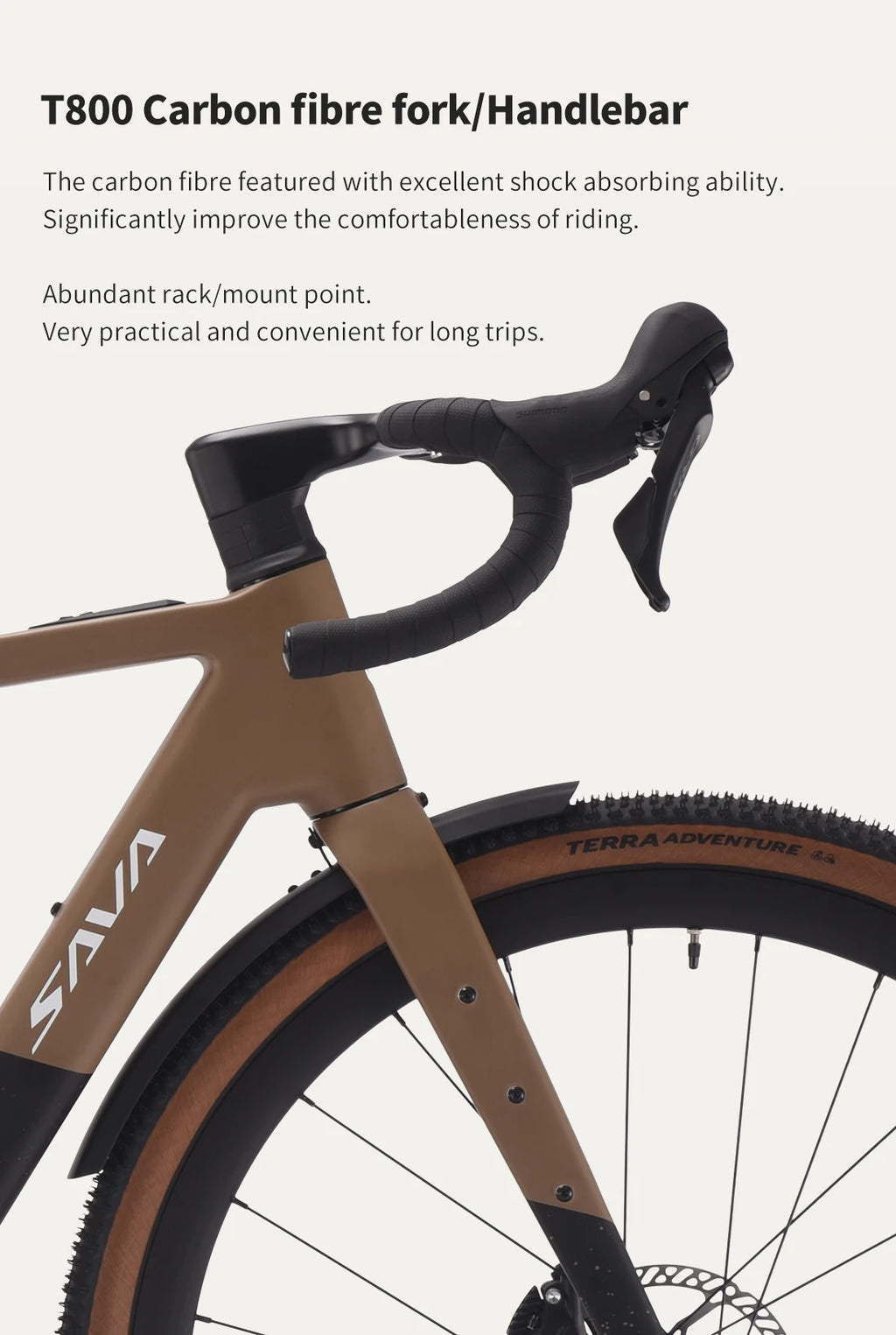 SAVA E-BIKE Carbon Fiber Gravel Electric Assist Bicycle, equipped with SHIMAN0 GRX ST-RX600 groupset