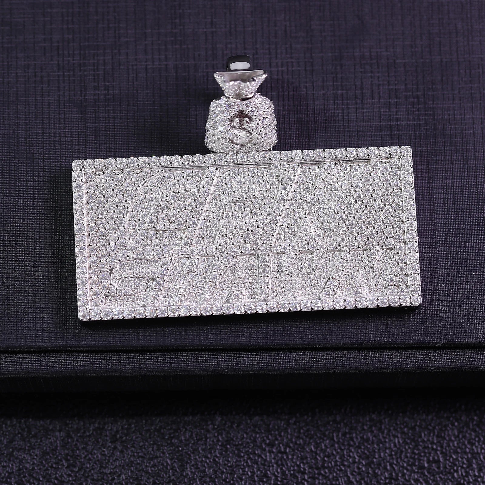 Provence Hip Hop Baguette Name Plate Pendant 925 Silver DEF/VS Lab diamonds 3D Bling Iced Letter Chain Pendant Size Custom