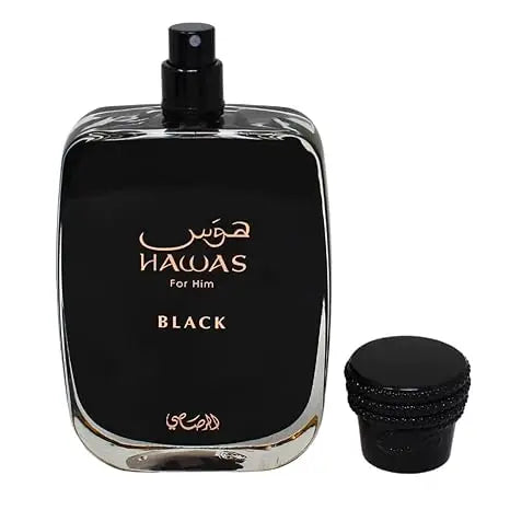 Hawas Black By Rasasi for Men - 3.38 Oz EDP Spray Makeup Women's Perfume Bold Long Lasting Arabian Perfume