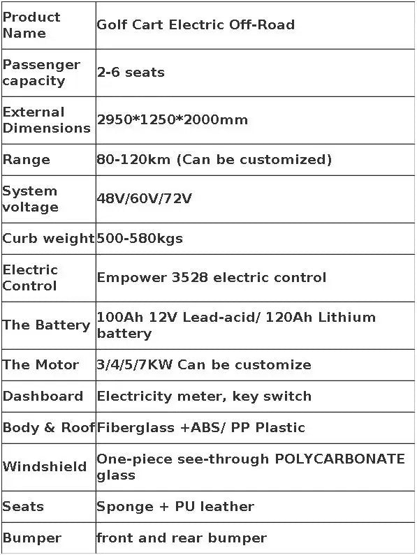 Golf Cart Long Range Lithium Battery Electric 60/72v Travel Electric Cart Club Car Golf Carts  For Sale