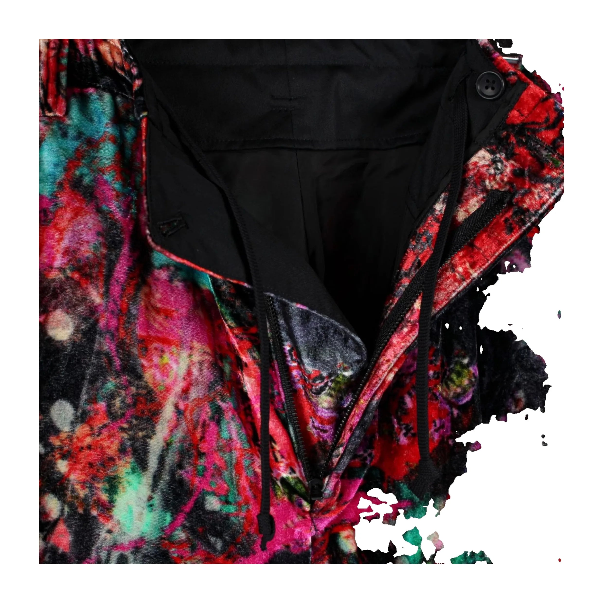TOP-YAMAMOTO Japanese original design dark small print velvet loose casual pants
