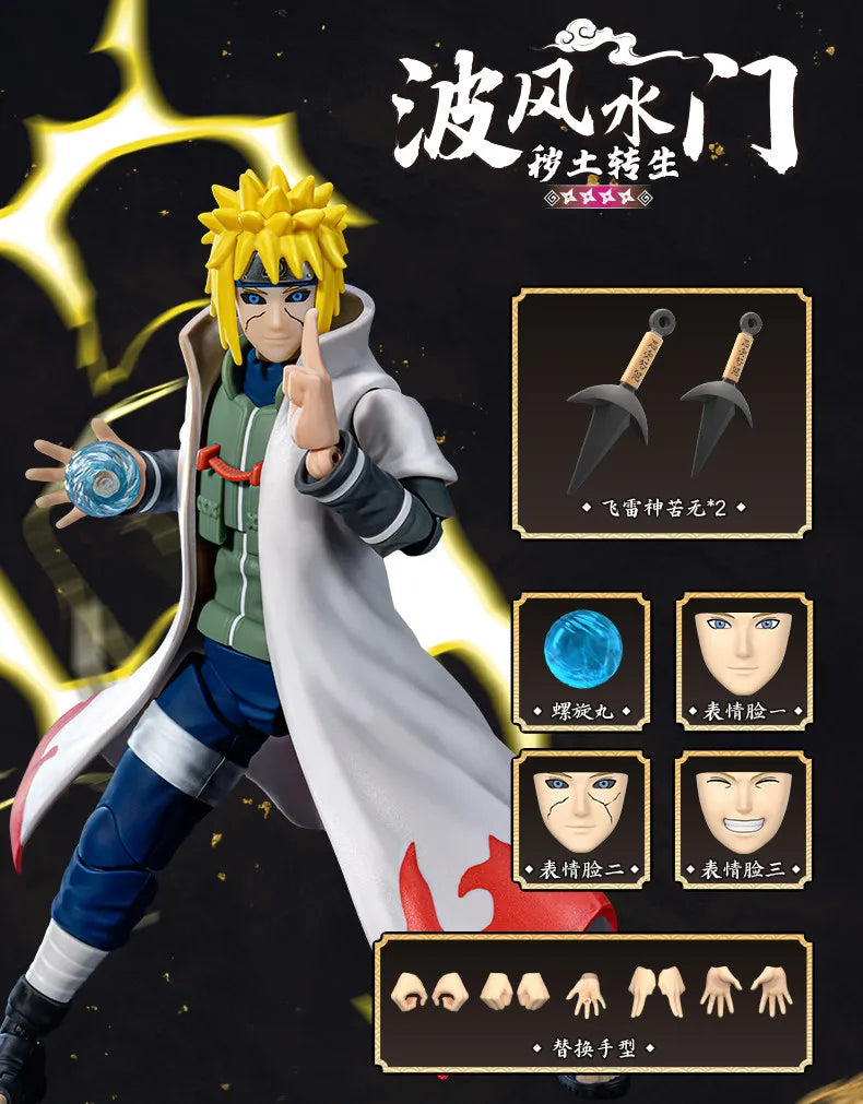 Blokees Naruto Action Figures Naruto Uzumaki Kurama Sasuke Uchiha Minato Namikaze Assembly Model Champion Class Anime Toys Gift