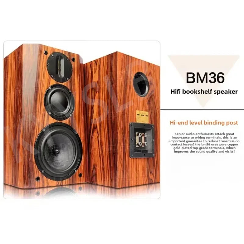 Bm36 High Fidelity Hifi Speaker Fever Level Passive Bookshelf Speaker Three-way Home Audio Sound Speaker
