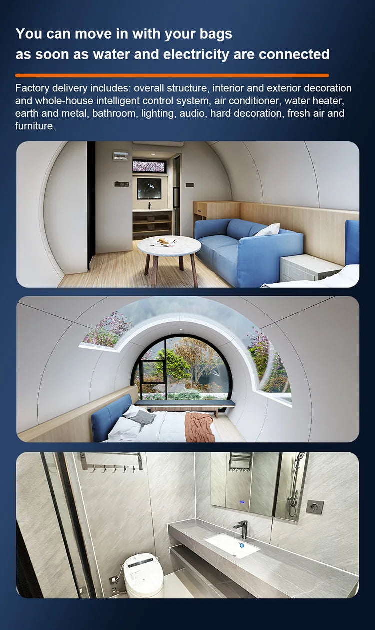 Modern Luxury Modular Steel Prefab House Factory Direct E8  Container Home Big Space Villa Model
