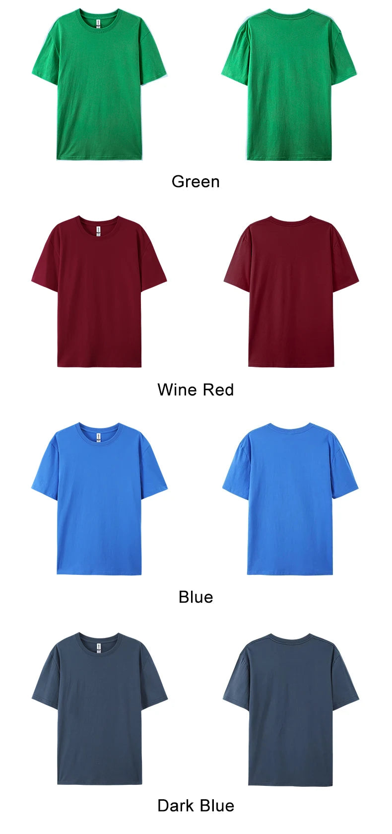 100% Cotton Solid Color T-Shirts Men Woman Short Sleeve Fashion Brand Trend Casual Soft Clothing Tees Breathable Summer Tops