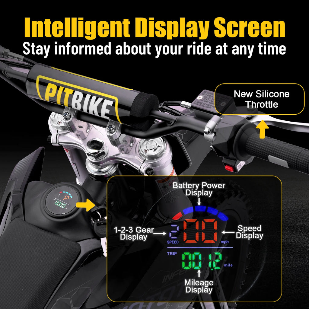 KOOZ HP117E 72V 5000W Pro Electric Dirt Bike for Adults,3 Speed Modes Electric Motorcycle Up to 50 MPH & 40 Miles Long-Range