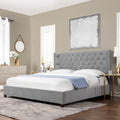 Manhattan Shelter King Platform Bed Frame - Opal Grey Velvet