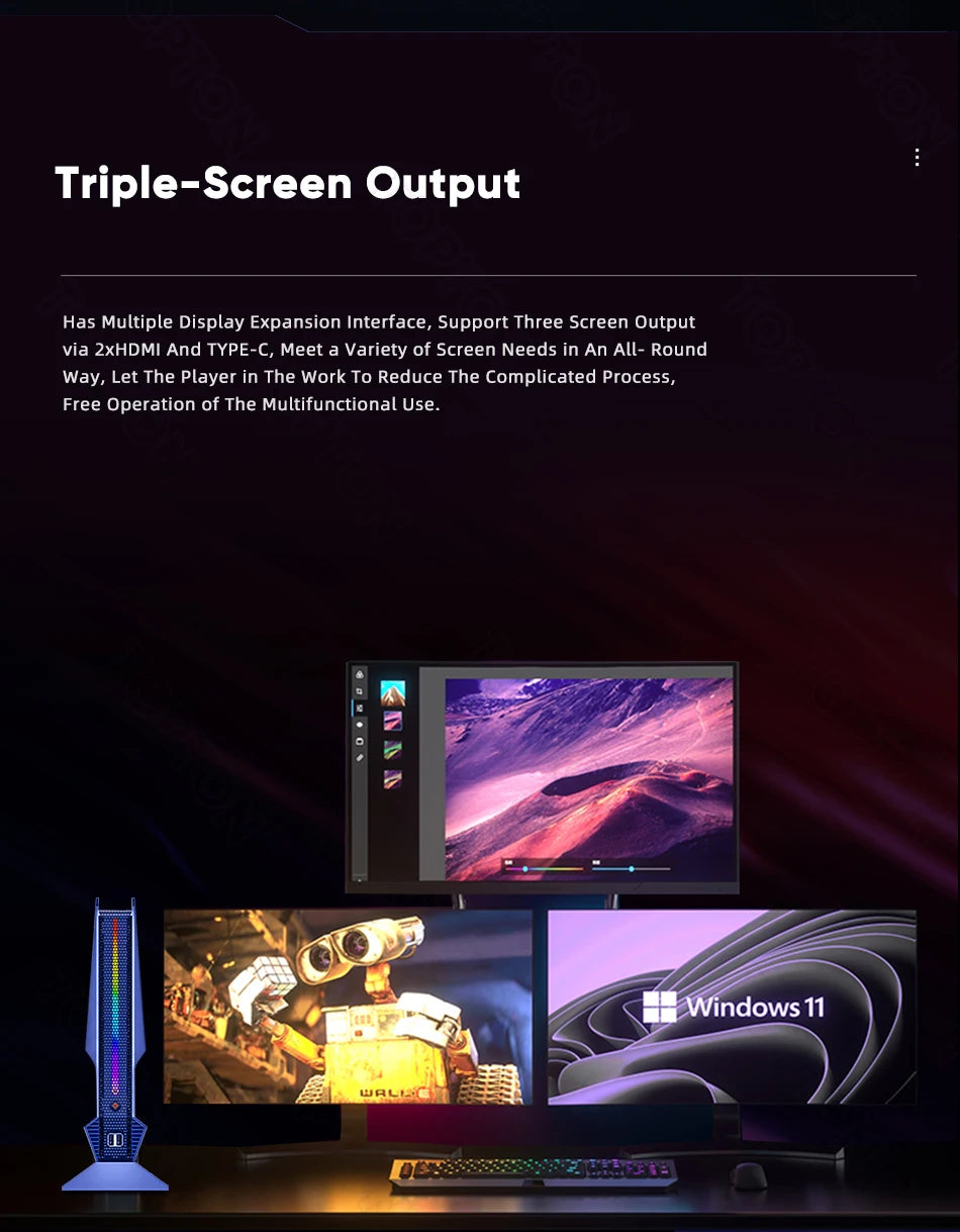 Topton Gaming Mini PC NVIDIA RTX 4070 4060 8G Intel i9 13900HX 13900H 12900H i7 13800H Windows 11 Desktop Gamer Computer WiFi6