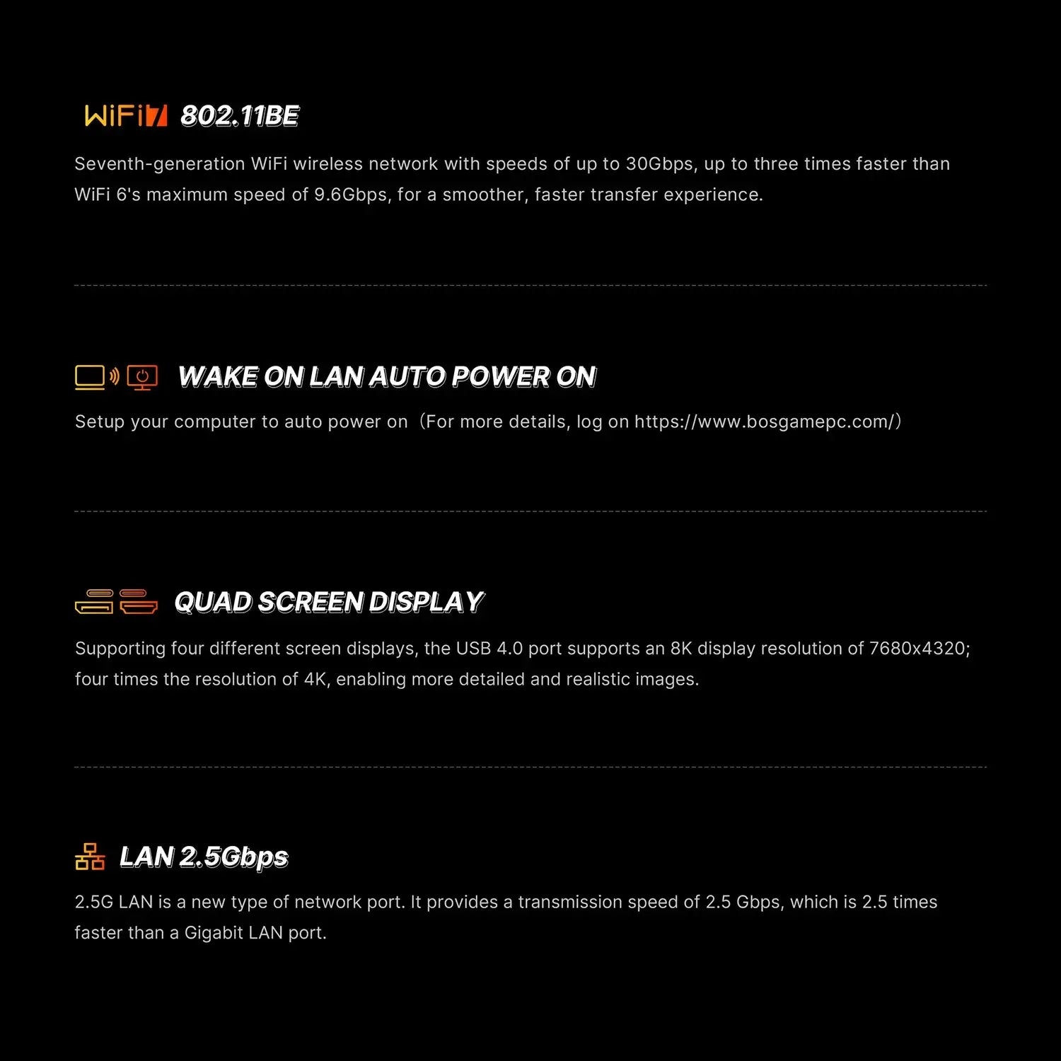 Bosgame M5 AI Mini PC AMD Ryzen AI Max+ 395 LPDDR5X 128GB 8000MHz 2*M.2 2280 SSD 2.5GbE WiFi7 BT5.2 USB4 Mini Gaming Computer