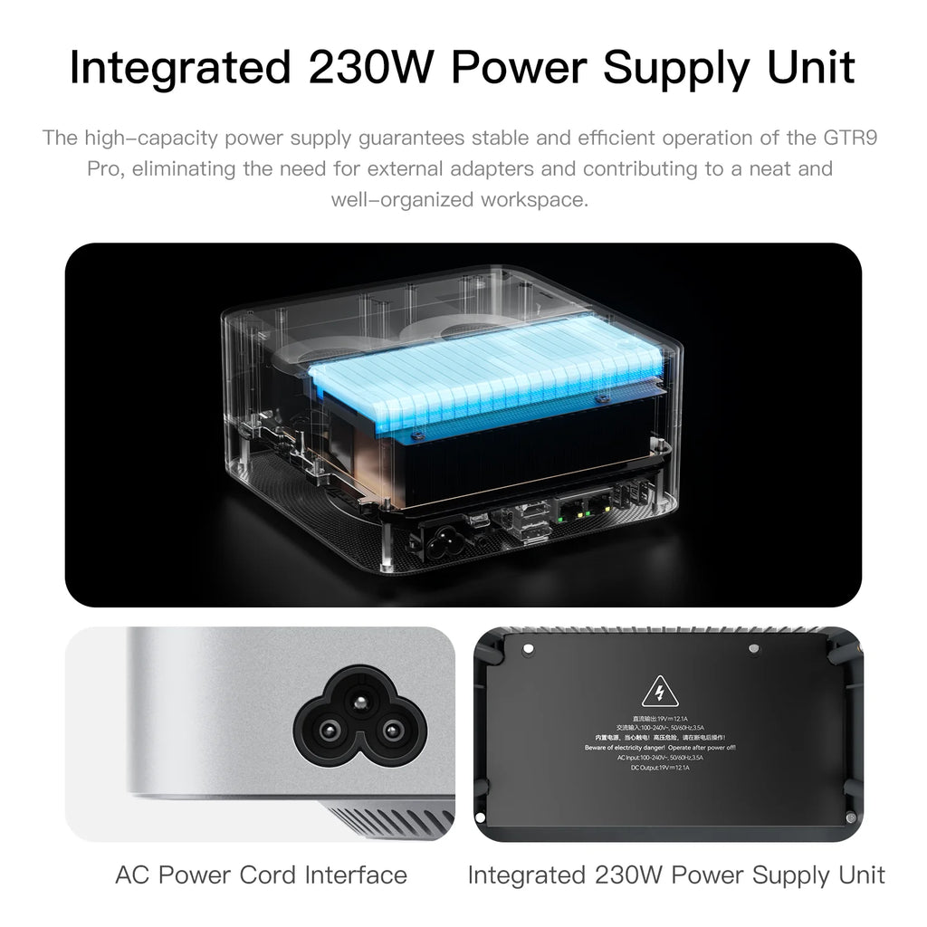 Beelink GTR9 Pro Mini PC Ryzen AI Max+ 395 16-Core 5.1GHz DDR5X 8000MHz WiFi 7 USB4 Windows 11 Pro AI Gaming Desktop