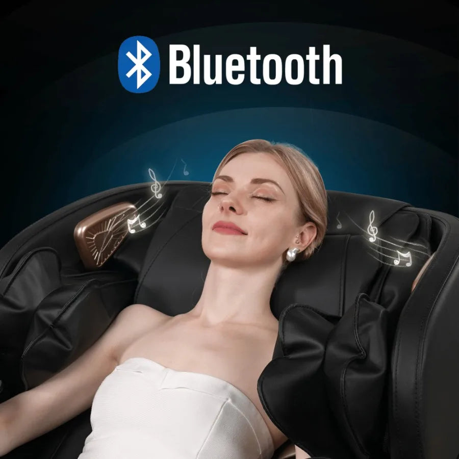 Full Body Massage Chair With Zero Gravity Recliner with two control panel: Smart large screen and Rotary switch spot kneading a