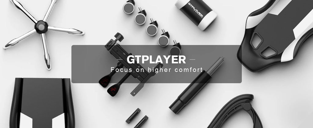 GTPLAYER Gaming Chair with Footrest Lumbar Support 360 Swivel Height Adjustable Computer Game Chair
