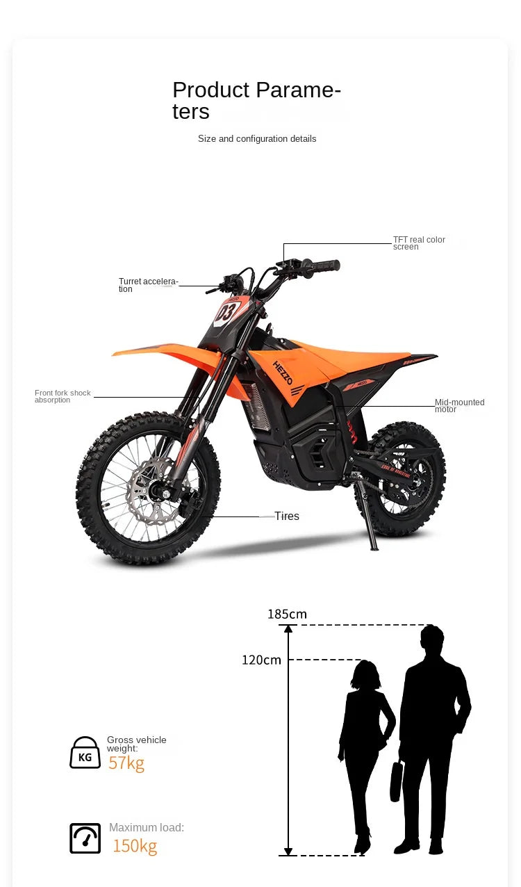 High-Power 60V 6000W Electric Mountain Bike Central Motor Mid-Drive Lithium Long-Endurance Off-Road Vehicle For Cross-Border Use