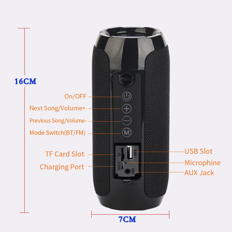 Wireless Portable Bluetooth Speaker Caixa De Som Blutooth Music Sound Box For Radio FM Subwoofer Blootooth Audio Hand Free Baffe