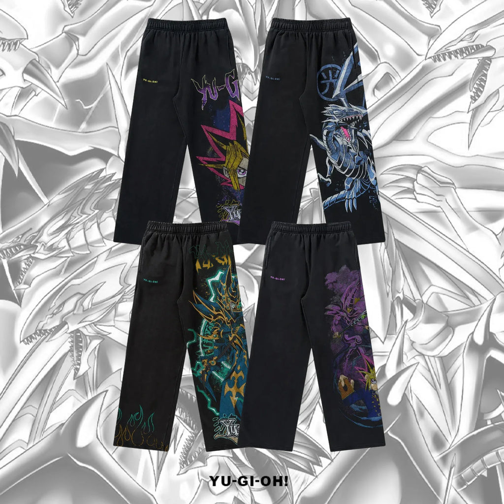 Yu-Gi-Oh Y2k Pants Kaiba Print Baggy Jeans Men Elastic Waist Streetwear 2000s Joggings Casual Pants Gym Trousers Men Clothing
