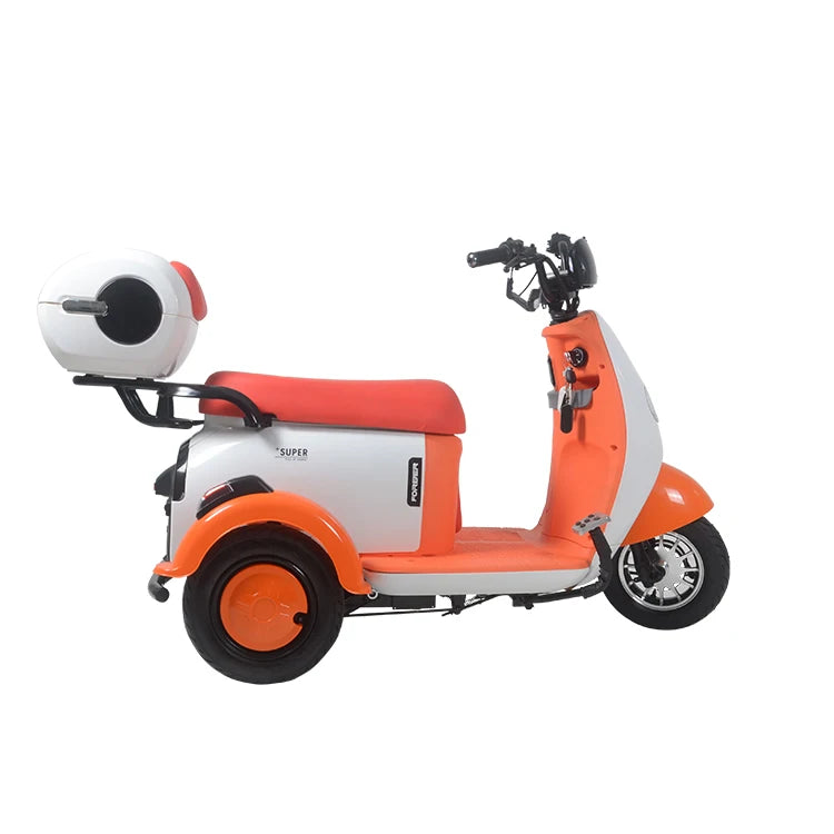 Stylish 500W Retro Electric Tricycle Three-Wheel Electric Scooter with Storage Box for Urban Travel