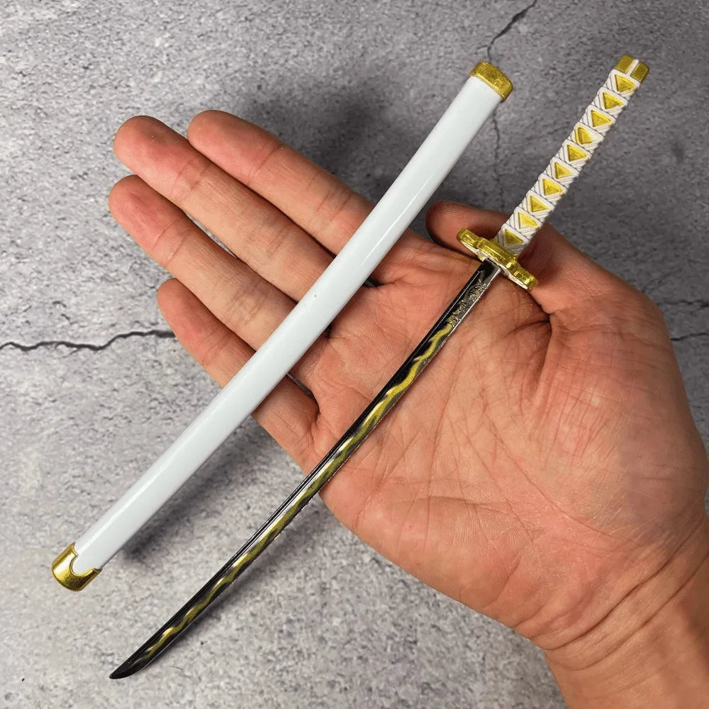 10inch Metal Katana Anime Safe Unsharpened Damascus Sword Ninja Knife Blade Real Japanese Katana Original Samurai Sabre Toy Gift