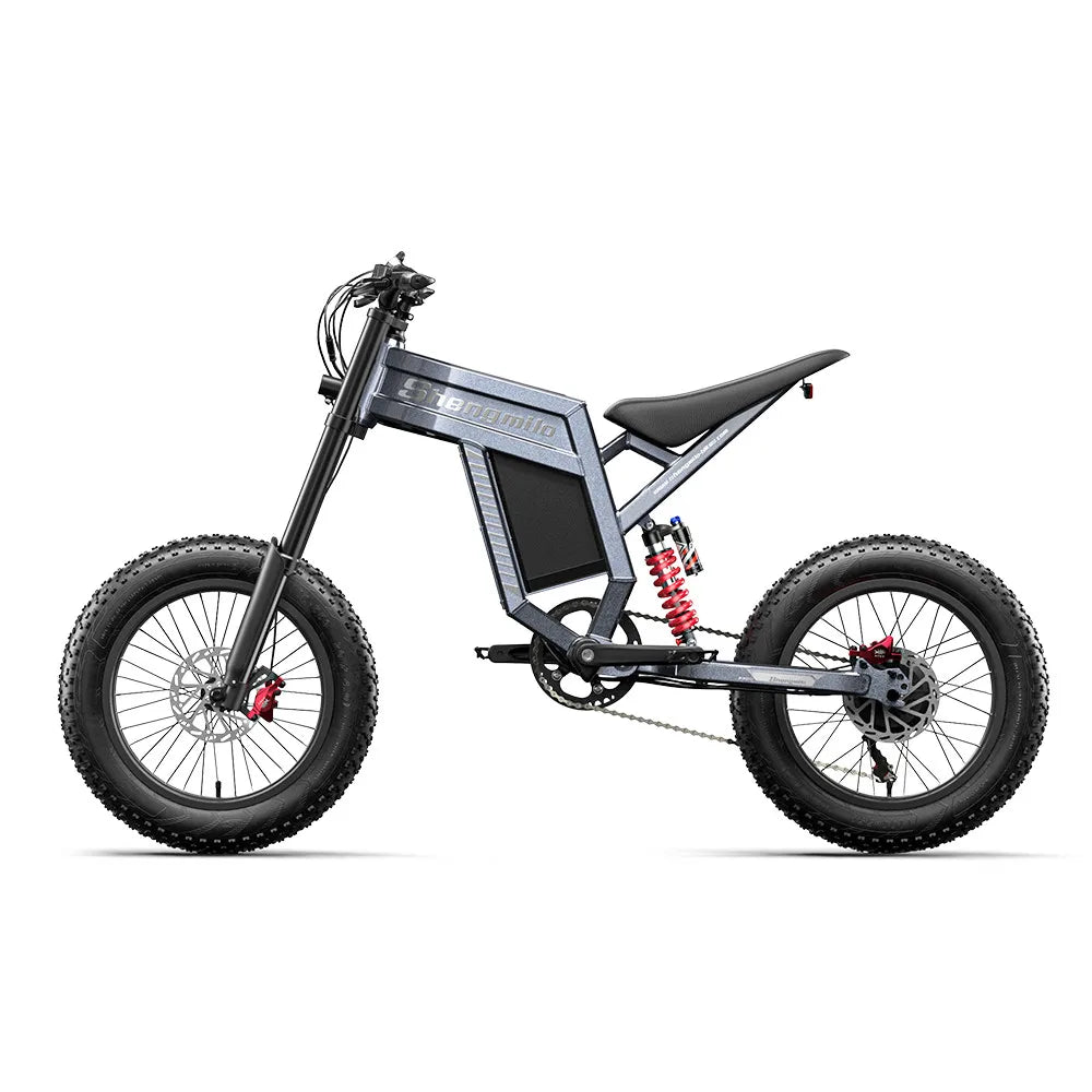 Powerful 20" Fat Tire E-Bike 1500W 60V 40MPH Electric MountainBike for Adventure