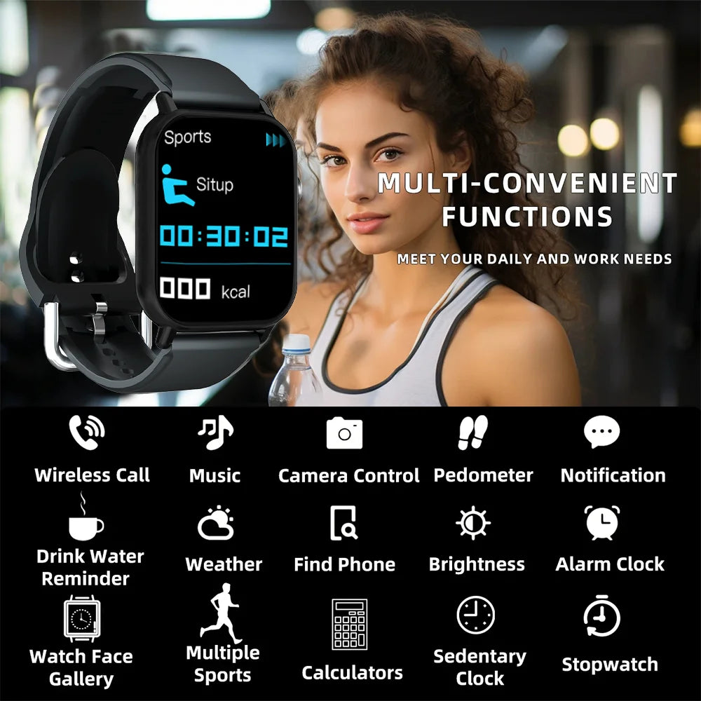 LAXASFIT 2025 Smart Watch Bluetooth Talk Play Music Smart Watch Fitness Clock Digital Sports Watch Men Women For IOS Android