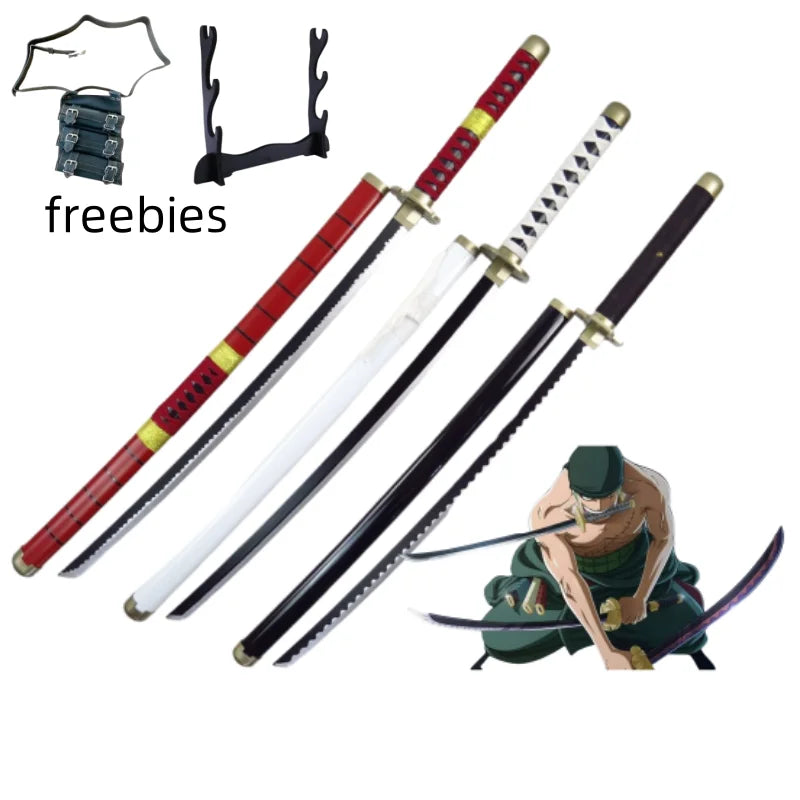 40incn Roronoa Zoro Katana Ninja Knife Sword Anime Cosplay Costume Zoro Real Size Japanese Katana Original Samurai Sabre Gift