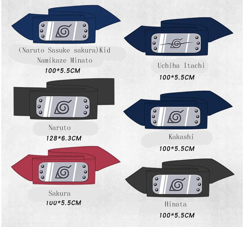 NARUTO Itachi Sasuke Kakashi Namikaze Minato Sakura Hinata Official Authorization Cosplay Ninja Headband Hairwear