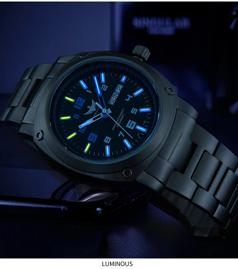 YELANG Men Automatic Watches Titanium Alloy Case H3 T100 Gas SelfLuminous 200M Waterproof Mechanical Wristwatch Sapphire V3.4