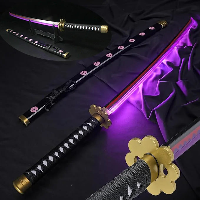 104cm / 41" Roronoa Zoro Katana LED Luminous Sword Role-Playing  Shusui Enma Kitetsu With Sword Holder And Belt