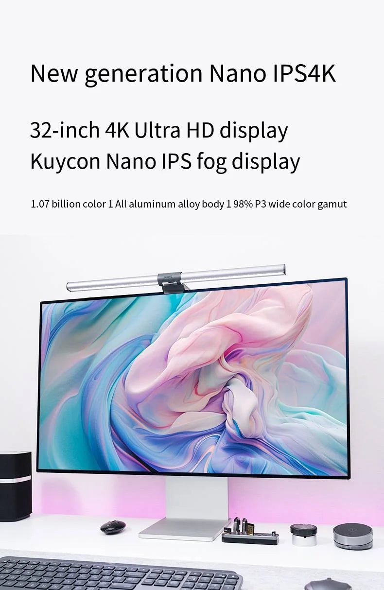 32 Inch LED Monitor 4K 3840*2160 HDR10 Feature 60Hz USB-C FOR MAC 100W HDR10 139PPI matt screen Display kuycon P32UB hole style