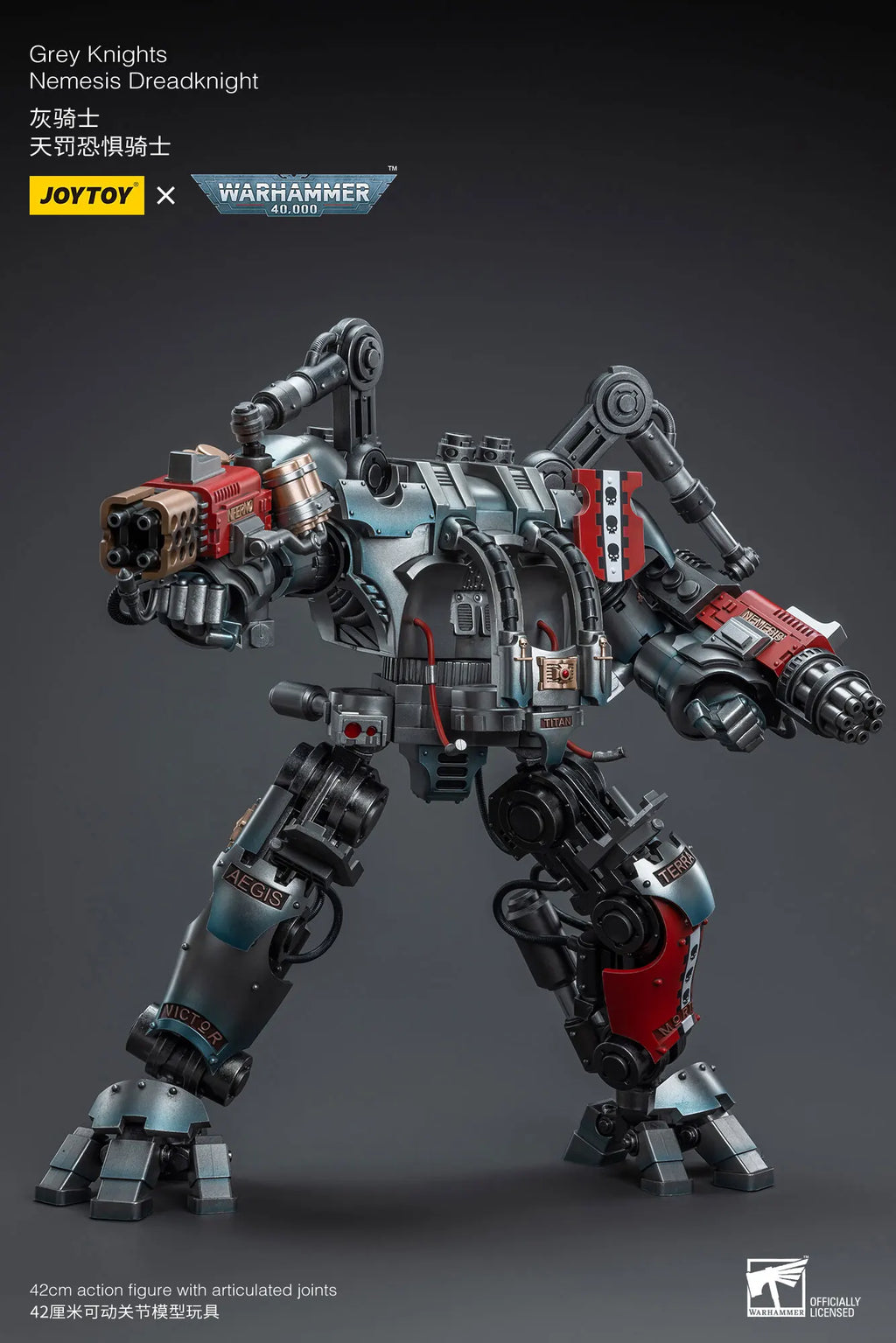 JOYTOY Warhammer40k 1/18 Action Figure Mecha Grey Knight Nemesis Dreadknight Anime Figures Toys Model Gift