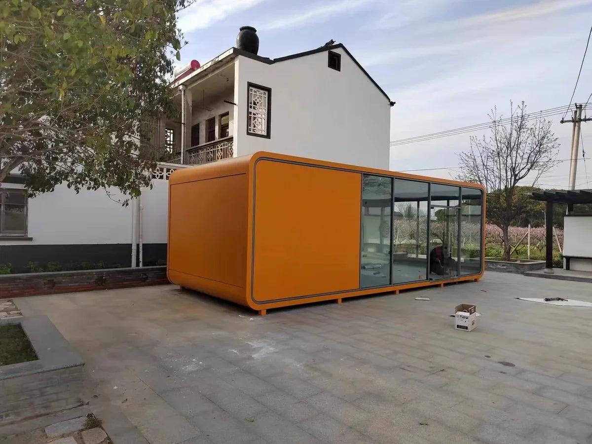 A for Customized Prefabricated Mobile Eco Apple Luxury 2 Bedroom Commercial Space Capsule House With Kitchen