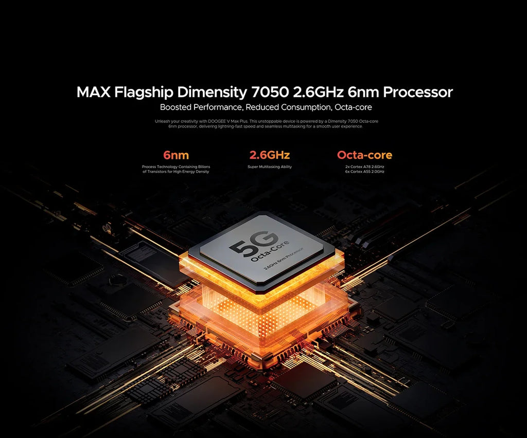 DOOGEE V Max Plus Rugged Phone 6.58" Display Dimensity 7050 Telephone Portable 36GB+512GB 22000mAh 200MP Smartphone Android 14