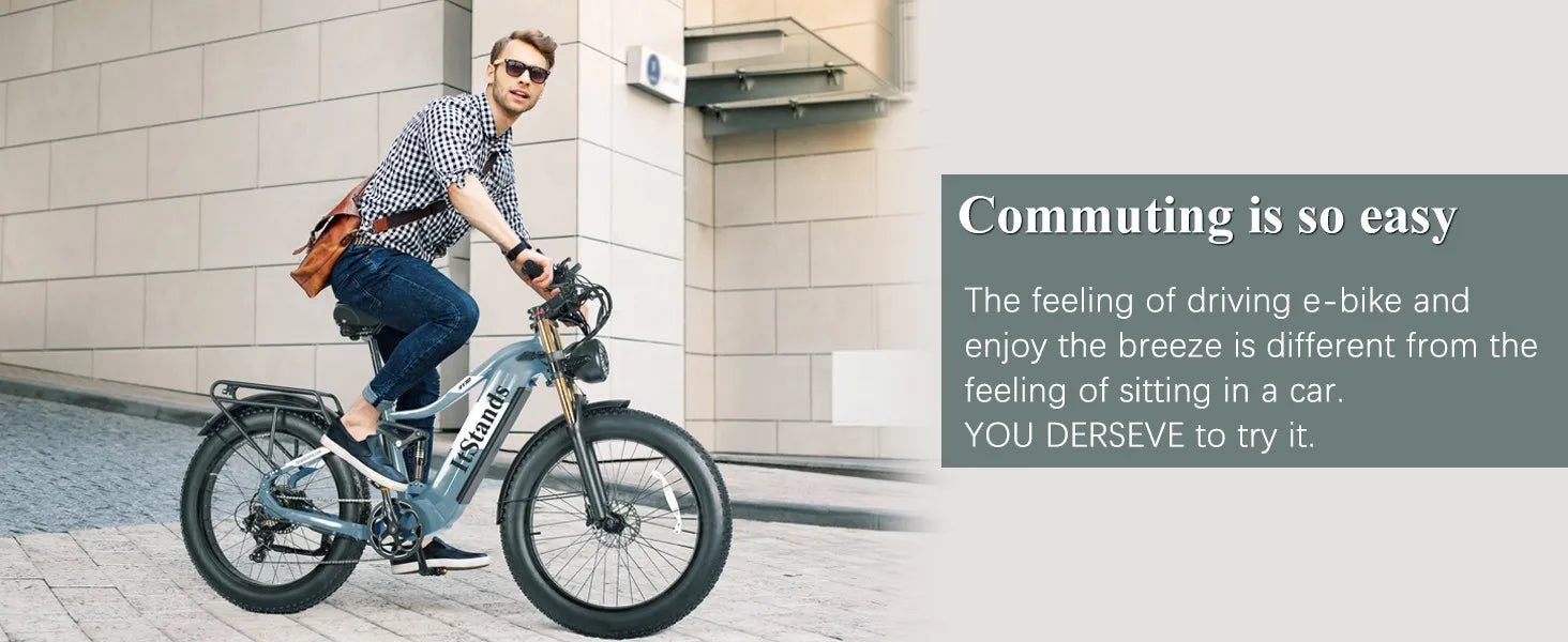 New 26" Electric Foldable Bike 1000W E-Bike 48V 30AH Bicycle  28mph Fat Tyre