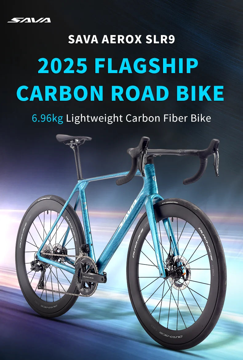 SAVA AEROX SLR9 Full Carbon Fiber Electronic Shift Road Bike with SHIMAN0 Di2 9270 Kit CP-BORA WTO B45 Rims