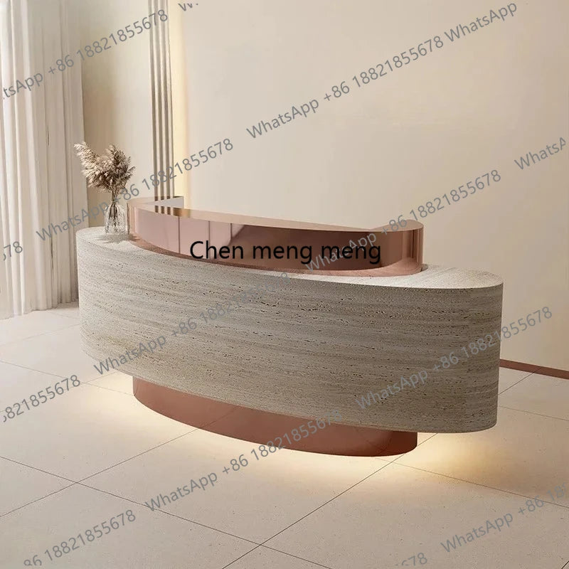 modern company front desk reception desk beauty salon training institution luxury bar counter women's clothing store checkout