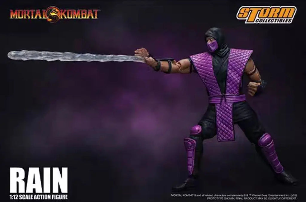In-stock Storm Toys Mortal Kombat Magic Empire Purple Ninja RAIN 1/12 Scale Action Figure Model Collectible Gift
