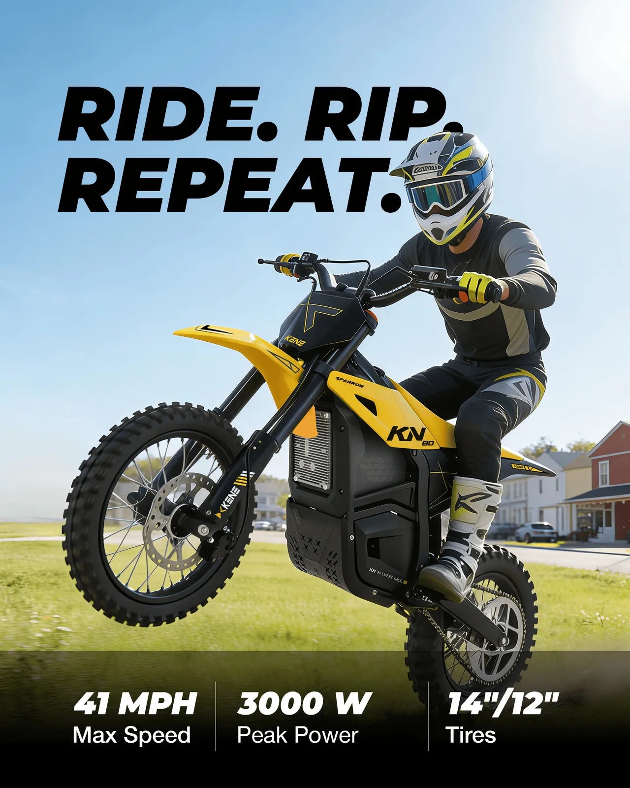 41mph Electric Dirt Bike 3000w Peak Electric Motorcycle 48v 23ah Off-road E-bike