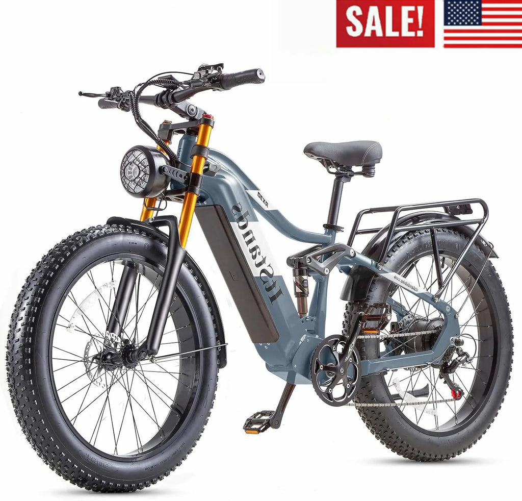 New 26" Electric Foldable Bike 1000W E-Bike 48V 30AH Bicycle  28mph Fat Tyre