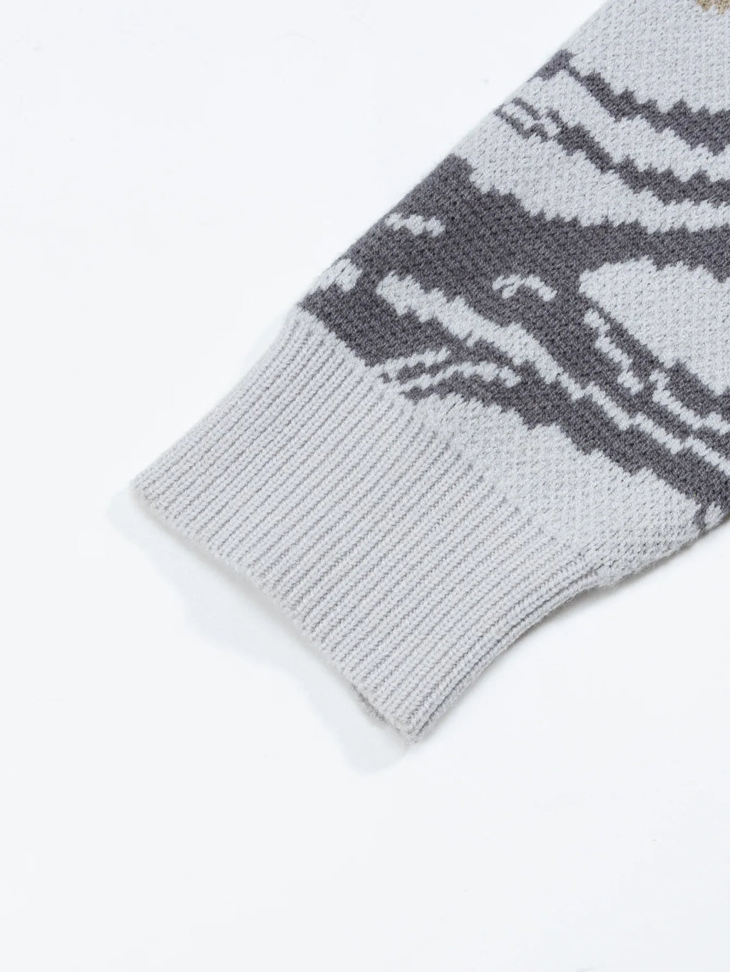 Loose Long Sleeve round Neck Knitted Sweater High Street Trendy Brand Men's Cartoon Couple Casual Breathable Elastic