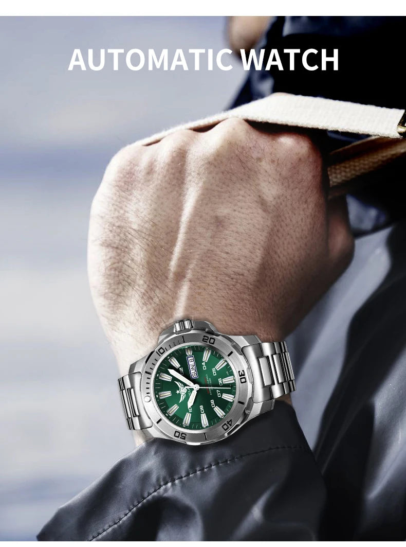 YELANG New Men Automatic Mechanical Watch T100 Self Luminous SWISS ETA Movement 25Jewels Deep Sea DiverSwim Waterproof 300m V5