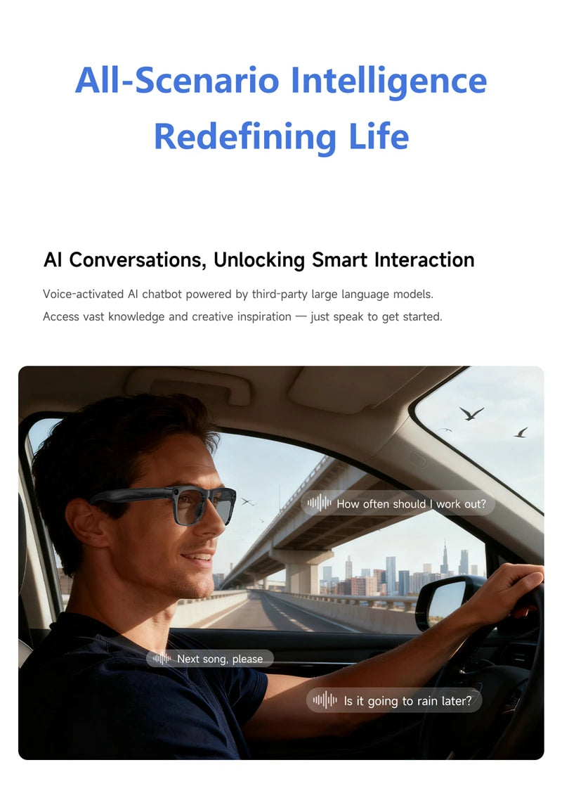 AI Smart 8K Glasses Chat Gpt Bluetooth Touch Sport Sunglasses 100mp Camera Bluetooth Calling Music Player For Men Women 2026 New