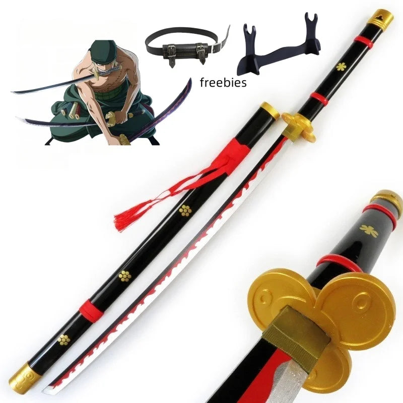 40incn Roronoa Zoro Katana Ninja Knife Sword Anime Cosplay Costume Zoro Real Size Japanese Katana Original Samurai Sabre Gift