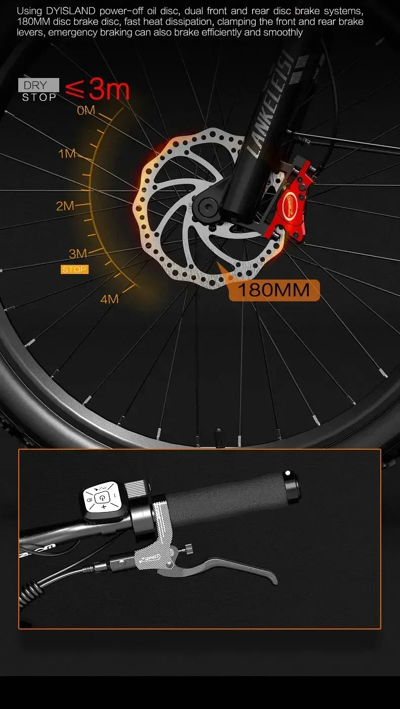 MX600 Electric Bicycle 500W motor Mountain e-bike 48V 20Ah battery 40km/h 27.5 inch tire Mountain rubber Sports Electric bike