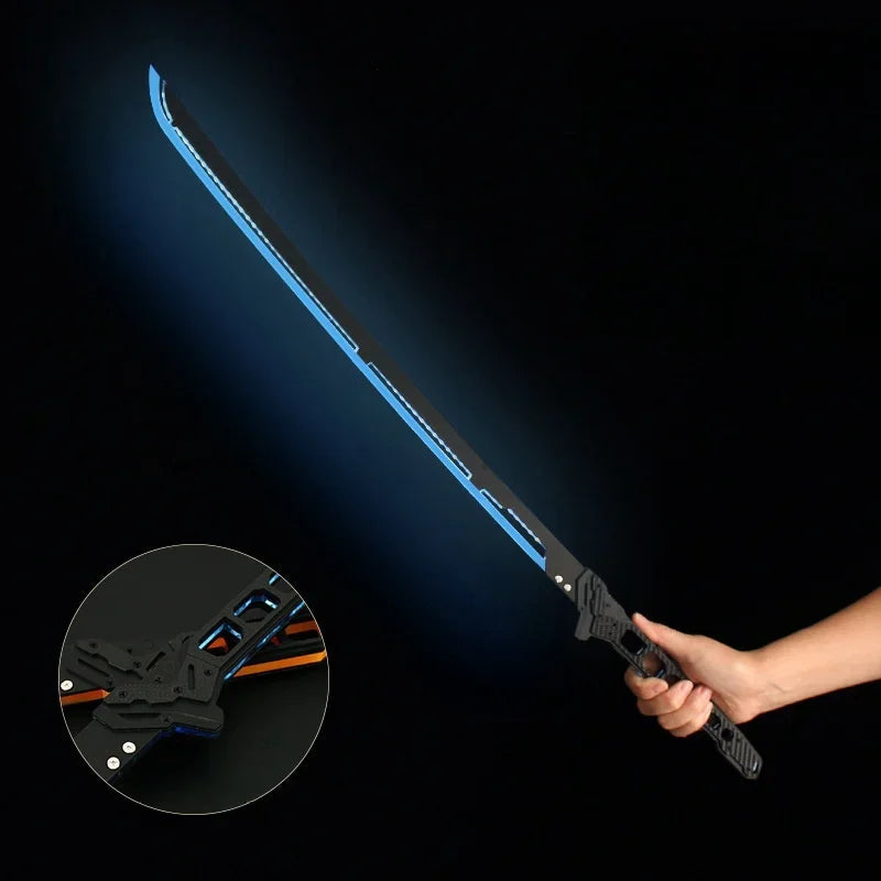 80/108cm Cyberpunk Katana Acrylic Luminous Sword Knife Anime Cosplay Prop Real Size Japanese Katana Samurai Sword Sabre Kid Toy