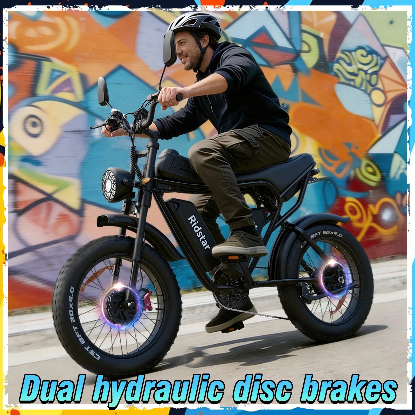 RIDSTAR PRO30 4000W Electric Bike for Adults 33MPH 48V 40AH 20x4" Fat Tire Dirt Bike Shimano 7-Speed E-Bike Commuter Motorcycle