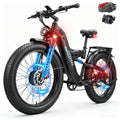 8000W Dual Motor Electric Bike for Adults, Ebike 55 MPH, 52V 30AH, E-Bike 120Miles, 26'' Fat Tire All Terrain E Bike for Men Wom