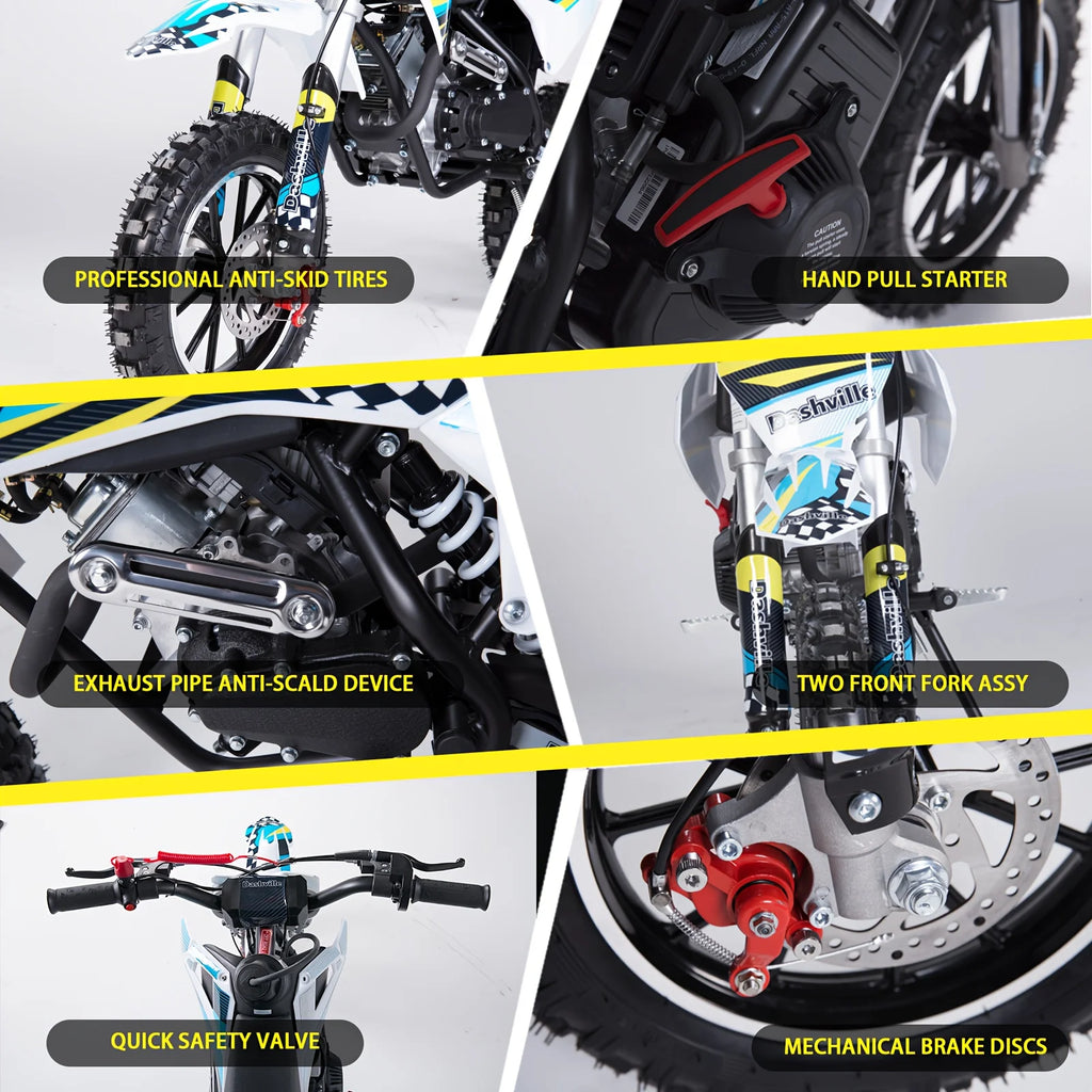 58Cc Dirt Bike, 4-Stroke Gas Powered Mini Pit Bike, Gas Dirt Bike for Children, Mini Motorcycle, Off-Road Bike, Holiday Present,