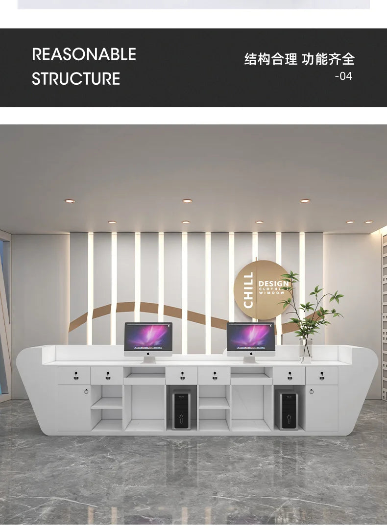 Italian Minimalist Checkout Counter Nordic Luxury Beauty Salon Medical Reception Desks Training Institution Office Furniture FYR