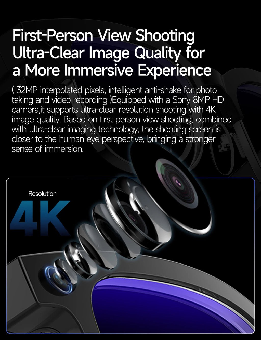2026 New 8K HD AI Smart Glasses Men Chat GPT 800MP Camera Bluetooth Call AI Translation Voice Assistant Control Sunglasses Wome