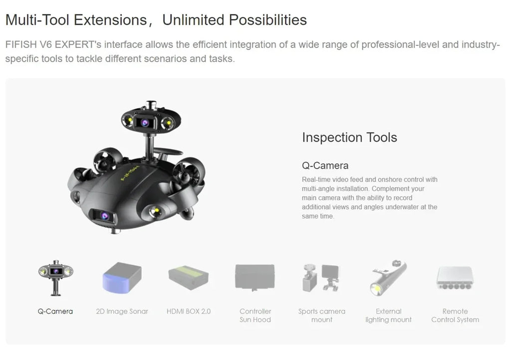 FIFISH V6E M200 Underwater Drone with Industrial Case  AI Vision Lock Portable ROV 6 Hours Underwater Robot with 4K Camera