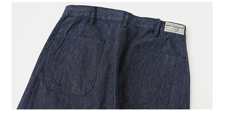 Rugged Bronson 40s USN Selvedge Denim Work Pants High Waist Wide Leg Men's Jeans